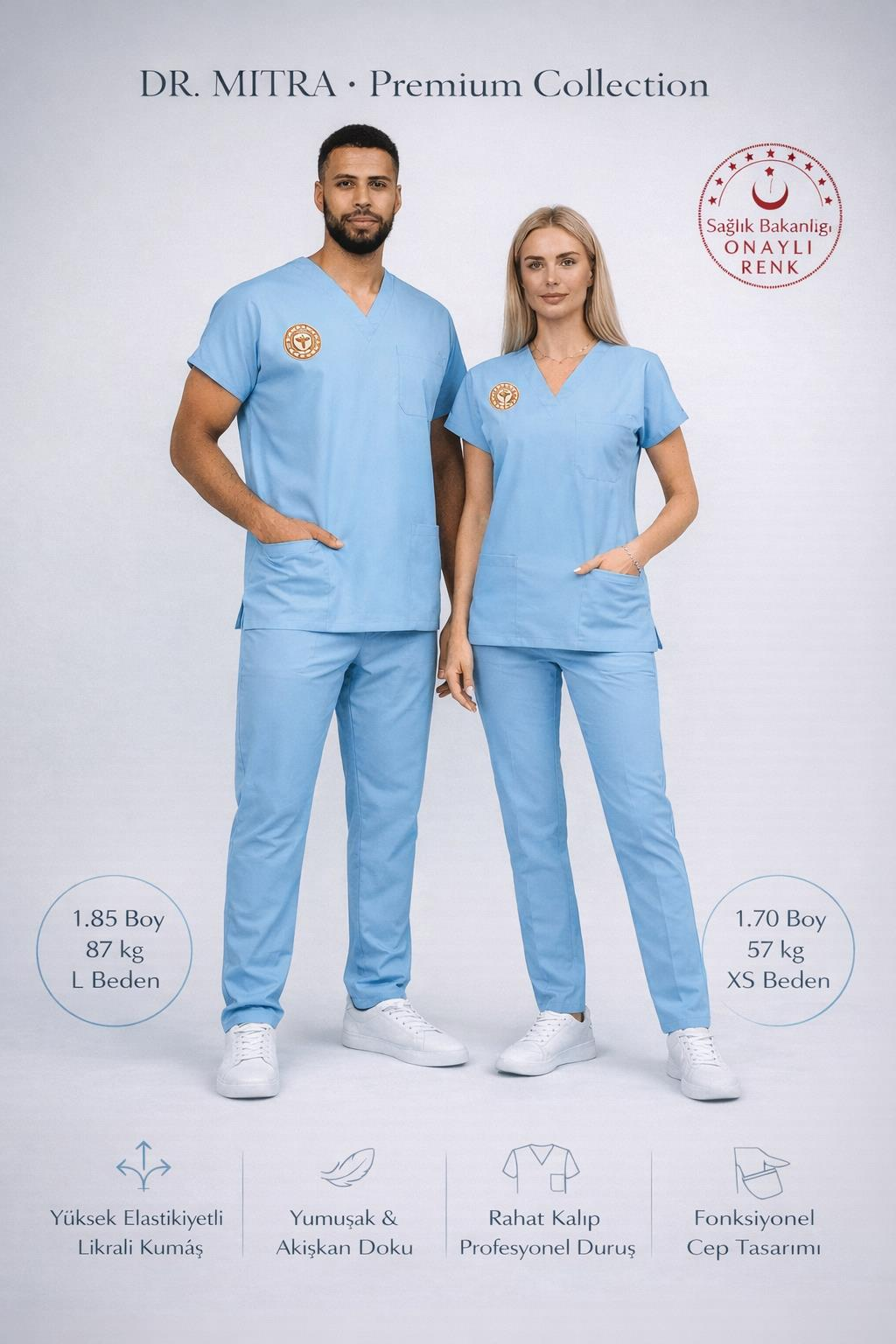 Doktor ve Hekim Forması  | Yönetmeliğe Uygun Alaskan Blue Üniformalar Unisex