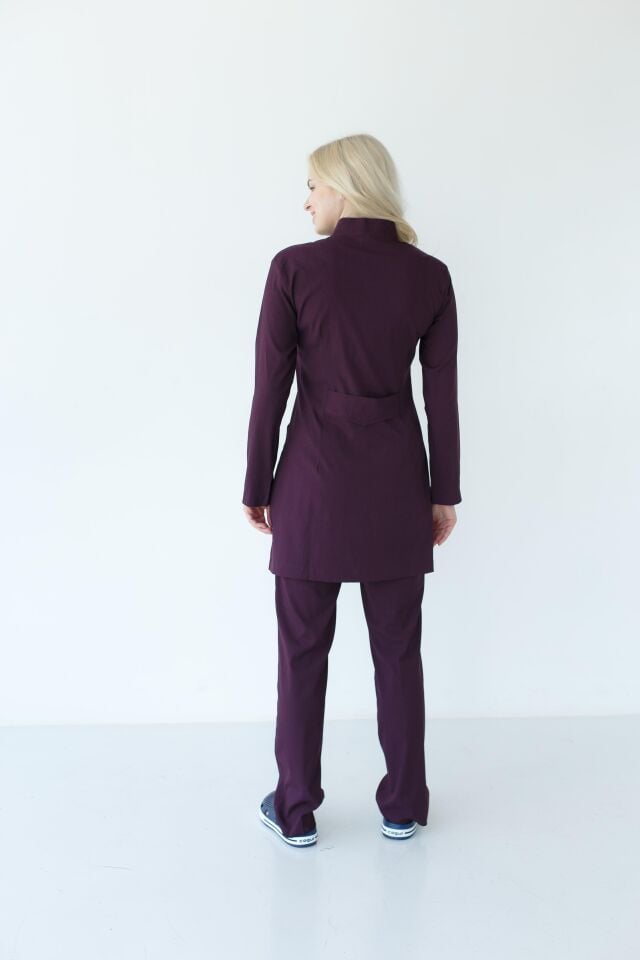 Kadın Likralı Tesettür Cerrahi Hemşire Doktor Takım Mürdüm