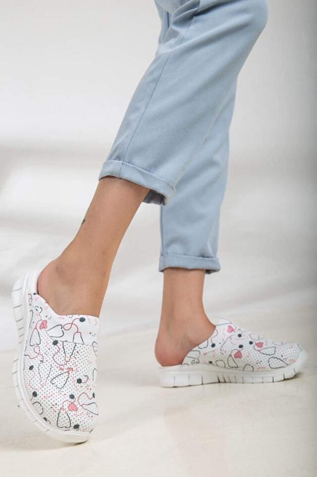 Hafif Taban Doktor Hemşire Hastane Aşçı Kadın Terliği 4012