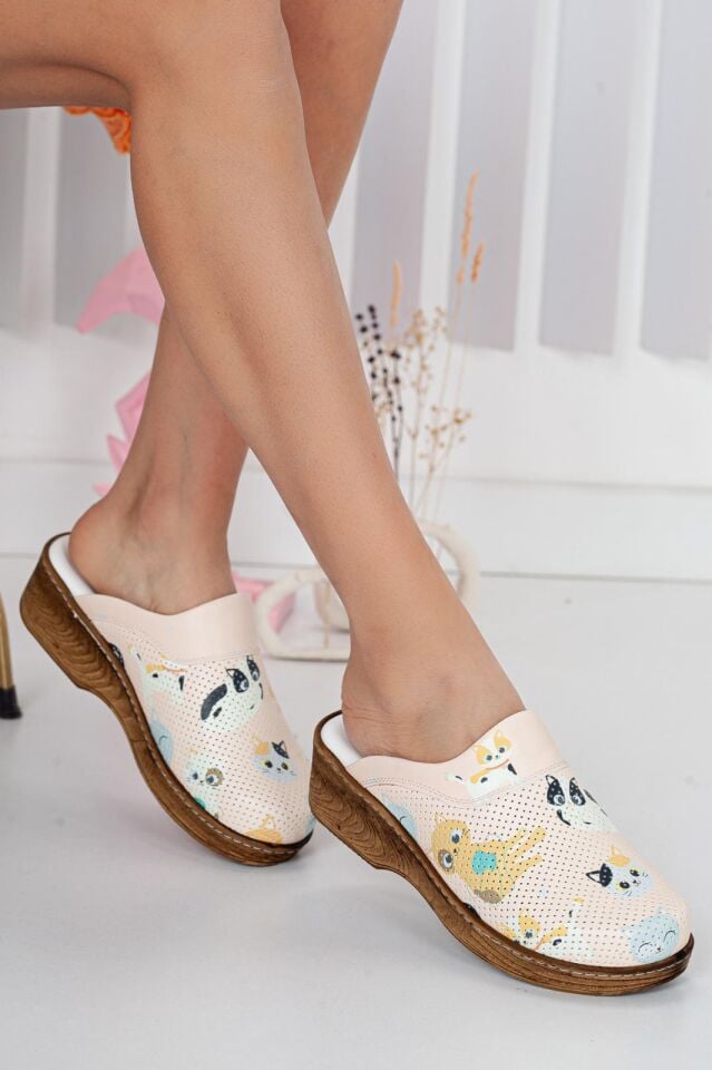 Ahşap Görünümlü Kadın Sabo Terlik 529