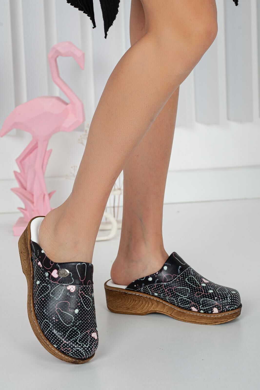 Ahşap Görünümlü Kadın Sabo Terlik 512