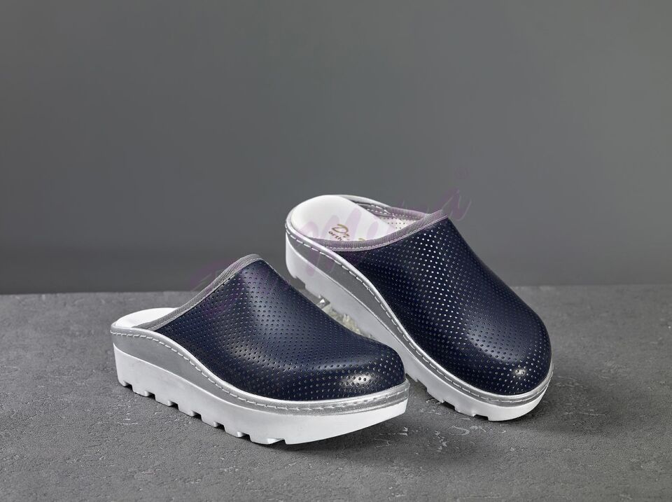 Traktör Taban Delikli Kadın Sabo Terlik Lacivert