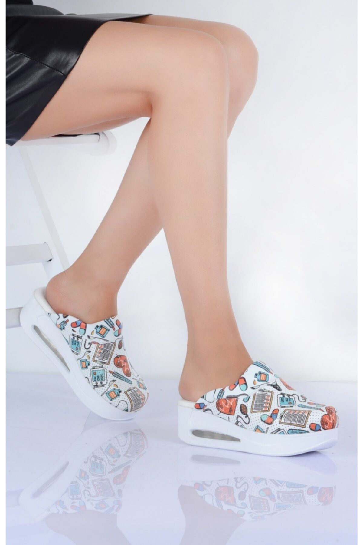 Air Taban Doktor Hemşire Hastane Aşçı Terliği Desenli