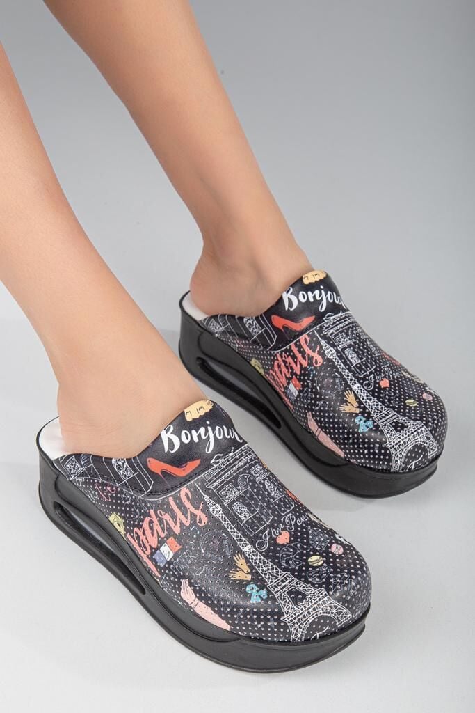 Air Taban Doktor Hemşire Hastane Aşçı Terliği Desenli 452