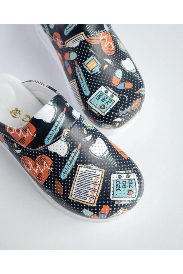 Air Taban Doktor Hemşire Hastane Aşçı Terliği Desenli 914