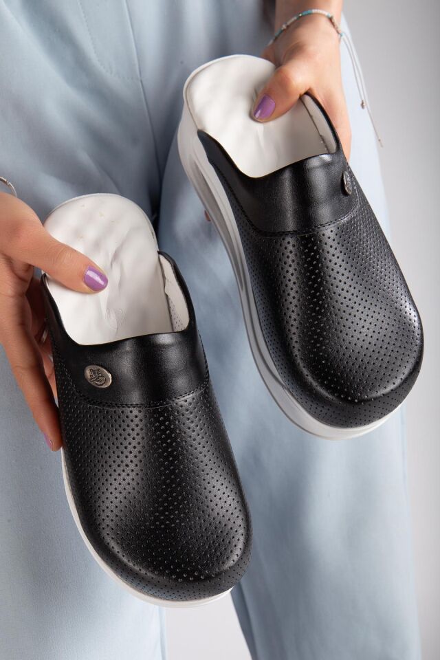 AirTaban Doktor Hemşire Hastane Aşçı Terliği 901 Siyah