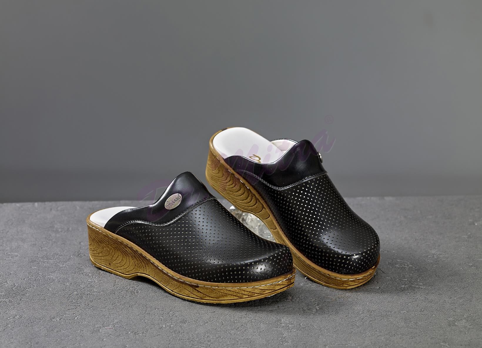 Ahşap Görünümlü Sabo Terlik 601 Siyah