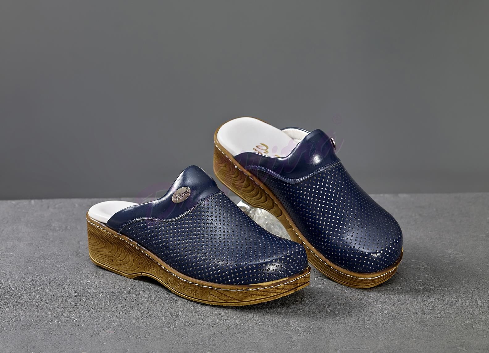 Ahşap Görünümlü Sabo Terlik 601 Lacivert