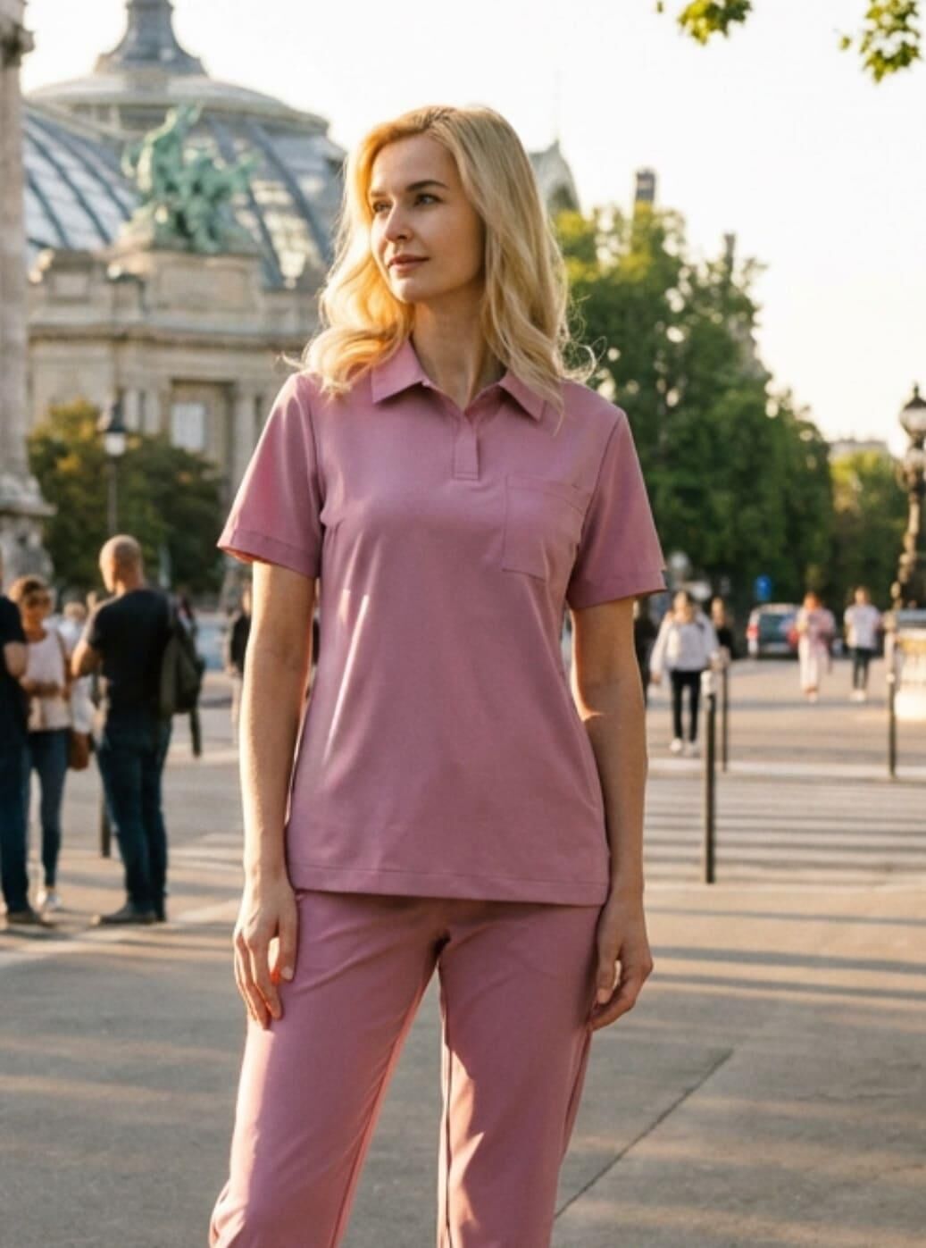 Kadın Paris Model Gül Kurusu Likralı Cerrahi Hemşire Doktor Hastane Takımı