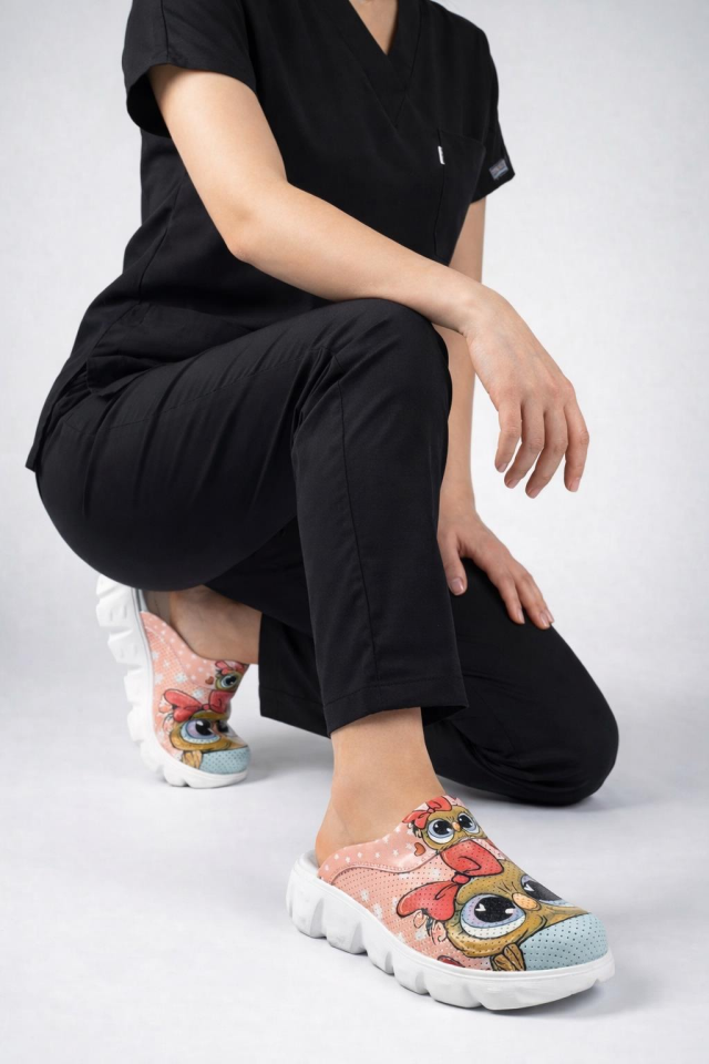 Sabo Terlik Ultra Hafif Hemşire Doktor Medikal Günlük Baykuş Flora 7026