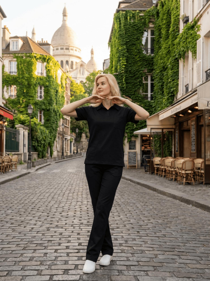 Kadın Paris Model Siyah Likralı Cerrahi Hemşire Doktor Hastane Takımı