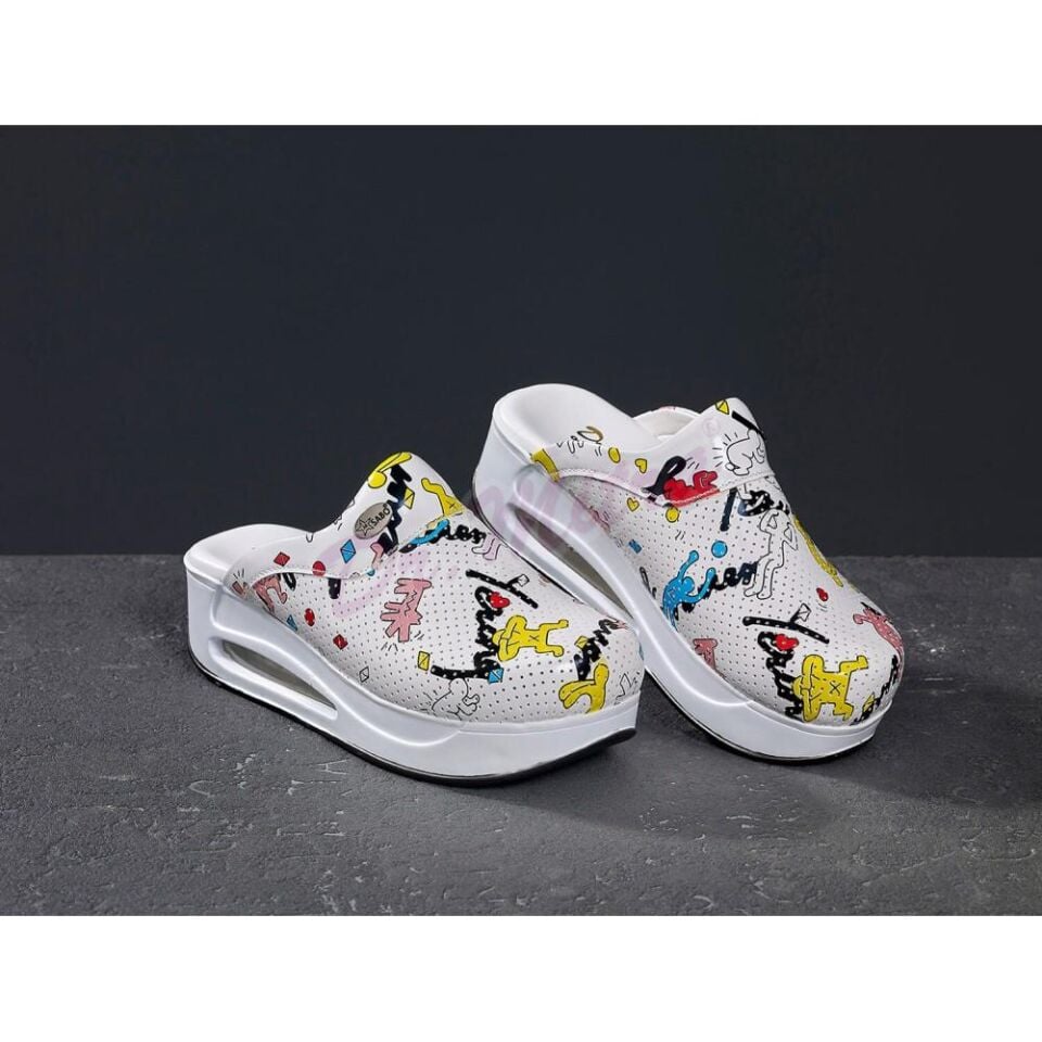 Air Taban Doktor Hemşire Hastane Aşçı Terliği Desenli 951