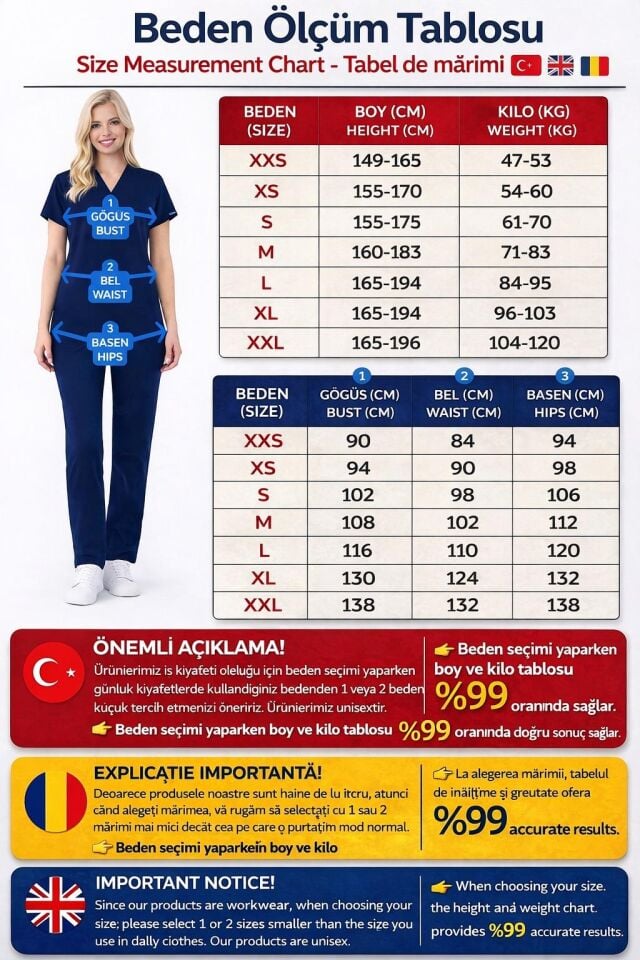 Üst Fuşya Alt Siyah Likralı Hemşire Doktor Forması Unisex Cerrahi Takım Mitra Set Scrubs Üniforma