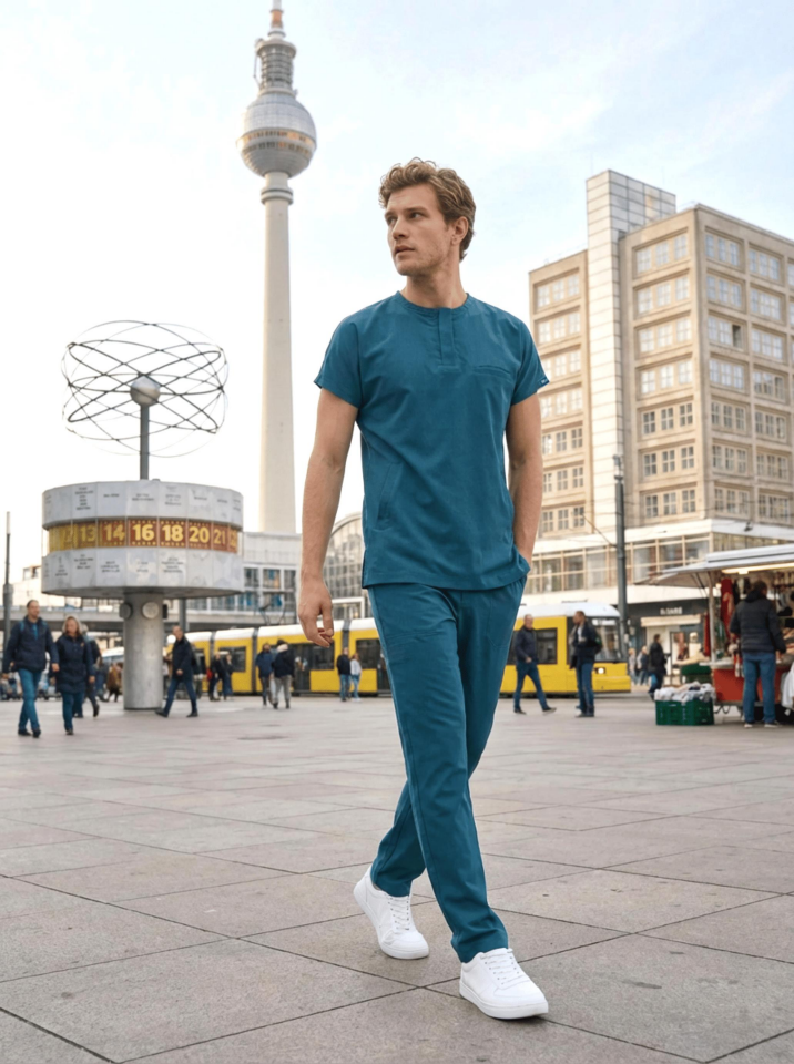 Erkek Berlin Model Likralı Cerrahi Hemşire Doktor Takım