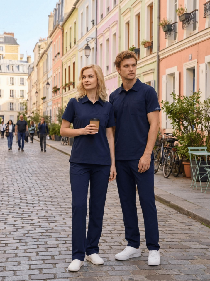 Erkek Paris Model Lacivert Likralı Cerrahi Hemşire Doktor Hastane Takımı