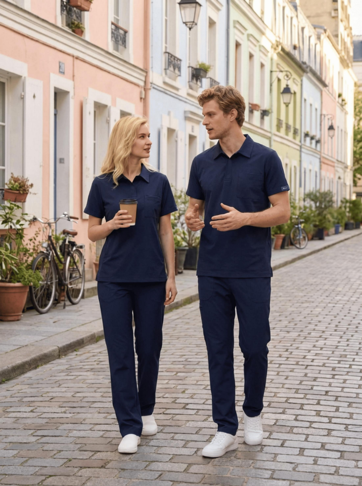 Erkek Paris Model Lacivert Likralı Cerrahi Hemşire Doktor Hastane Takımı