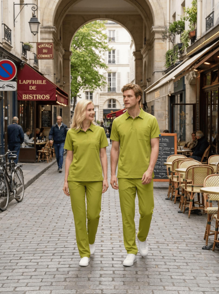 Erkek Paris Model Ceviz Yeşili Likralı Cerrahi Hemşire Doktor Hastane Takımı