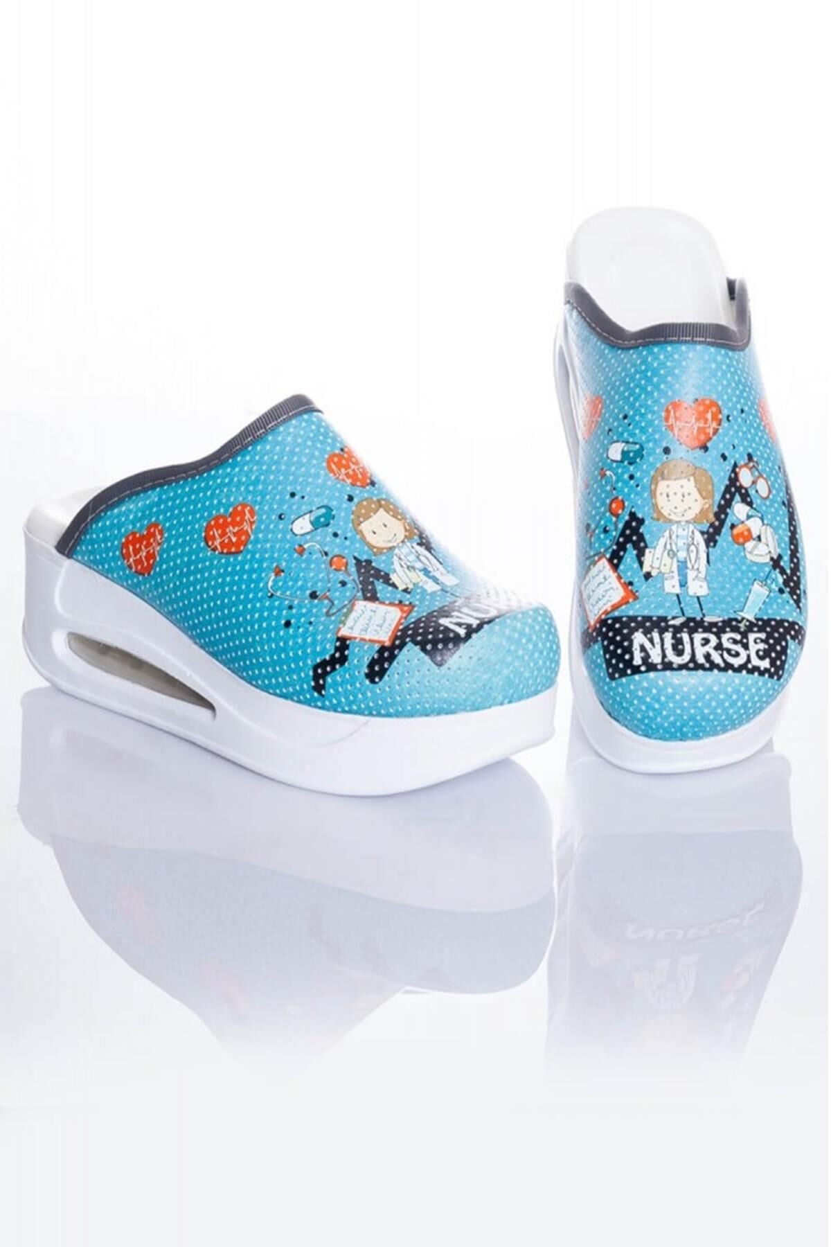 Air Taban Doktor Hemşire Hastane Aşçı Terliği Desenli 994