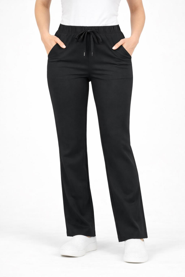 Likralı Siyah İspanyol Paça Tek Alt Pantolon – Hemşire Doktor Forması