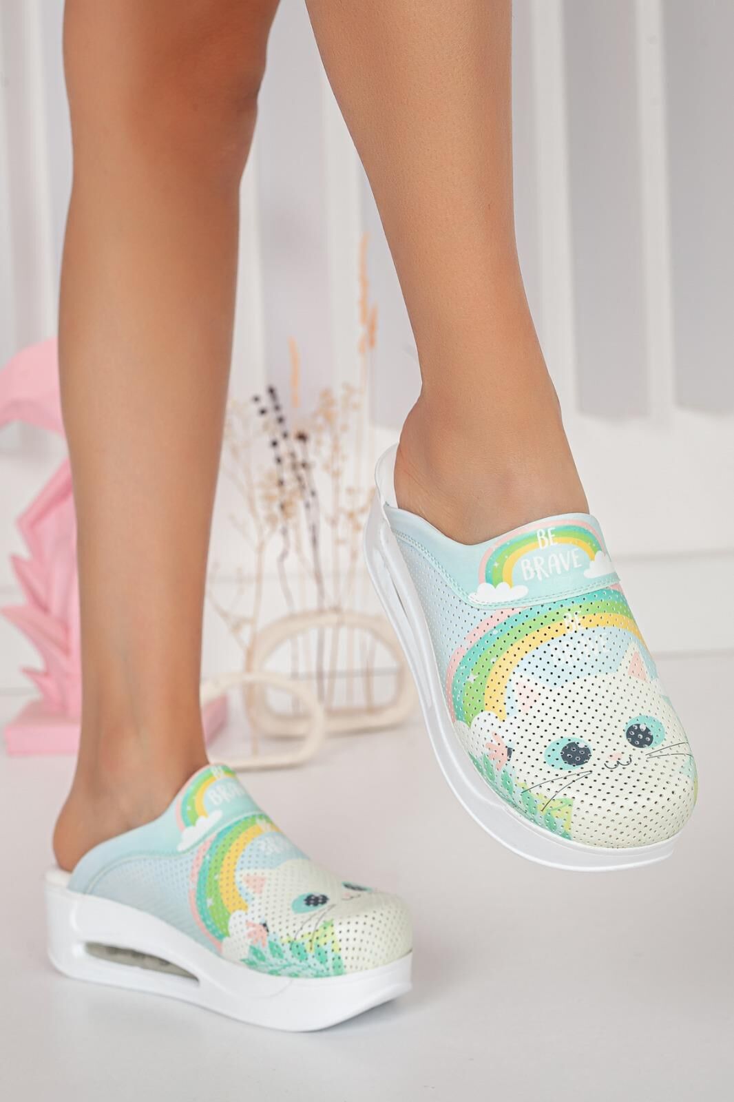 Air Taban Doktor Hemşire Hastane Aşçı Terliği Desenli 417