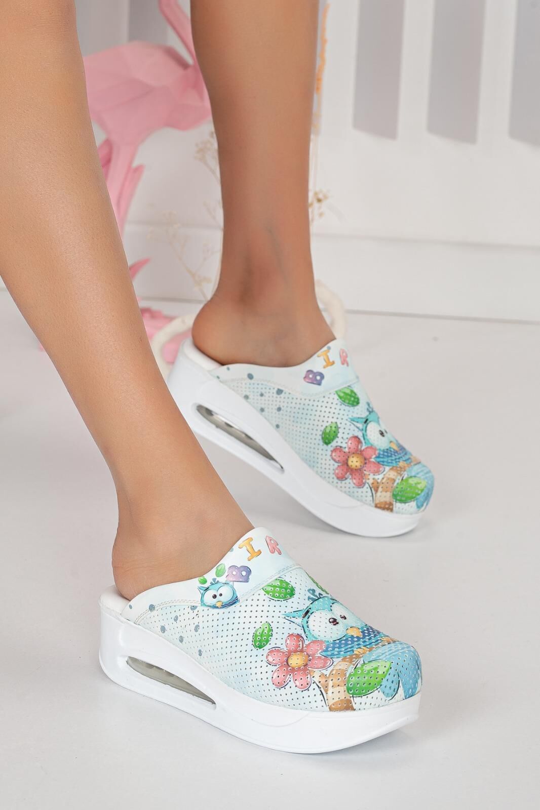 Air Taban Doktor Hemşire Hastane Aşçı Terliği Desenli 419