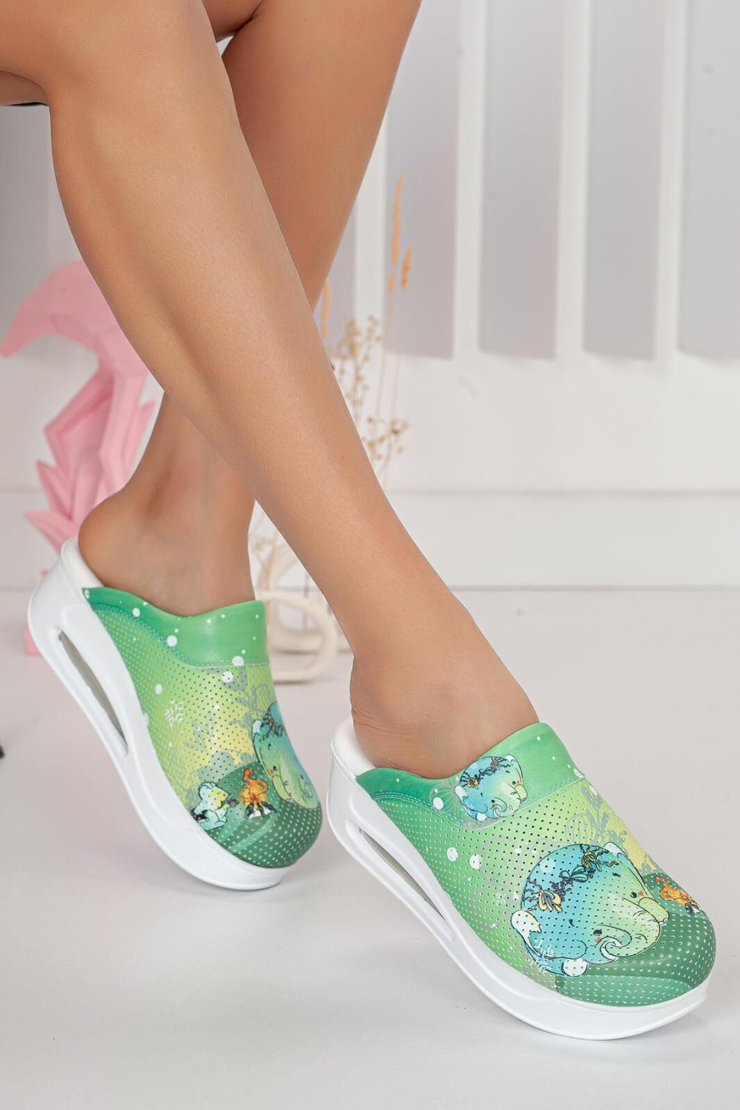 Air Taban Doktor Hemşire Hastane Aşçı Terliği Desenli 420