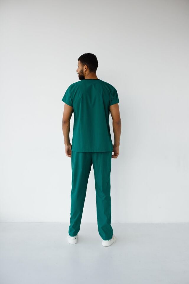 Erkek Likralı Yarasa Kol Hemşire Doktor Takım Ameliyathane Yeşili