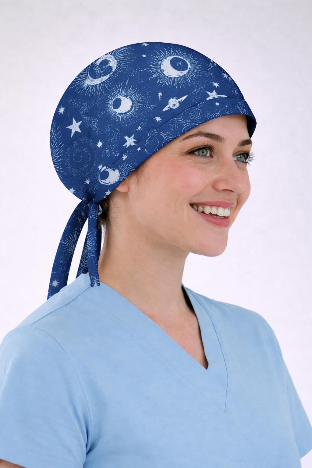 Cerrahi Bone Medikal Doktor Hemşire Hastane Bonesi Unisex -Gece Desen