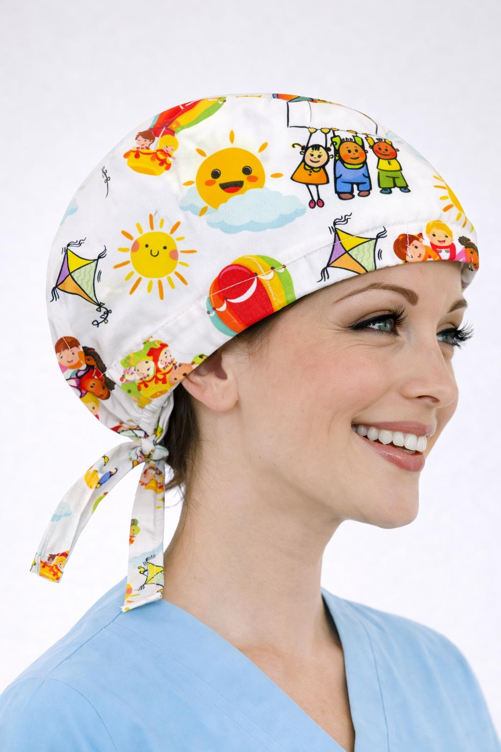 Cerrahi Bone Medikal Doktor Hemşire Hastane Bonesi Unisex -Anaokulu Desen