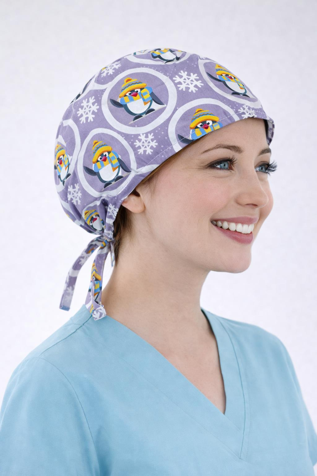 Cerrahi Bone Medikal Doktor Hemşire Hastane Bonesi Unisex -Penguen Kış