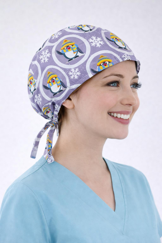 Cerrahi Bone Medikal Doktor Hemşire Hastane Bonesi Unisex -Penguen Kış