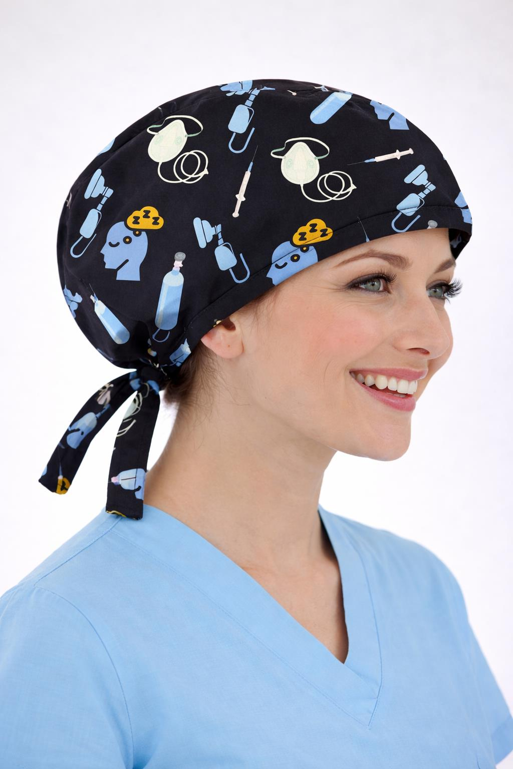 Cerrahi Bone Medikal Doktor Hemşire Hastane Bonesi Unisex -Anestezi Desen