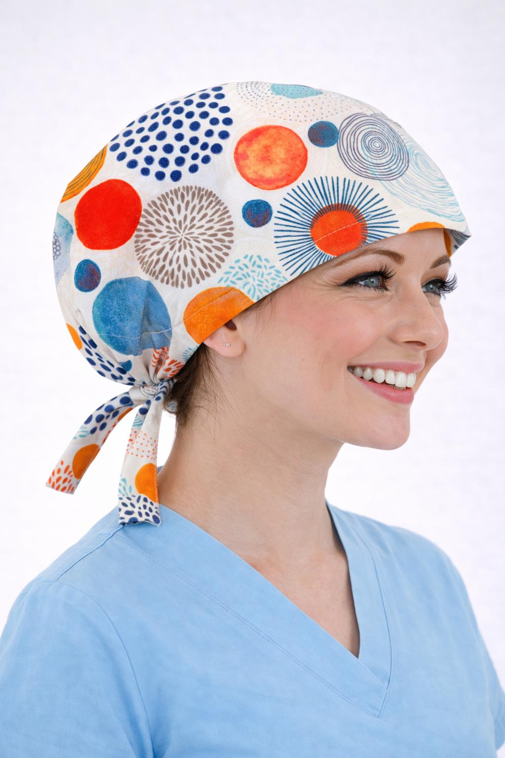 Cerrahi Bone Medikal Doktor Hemşire Hastane Bonesi Unisex -Daire Desen