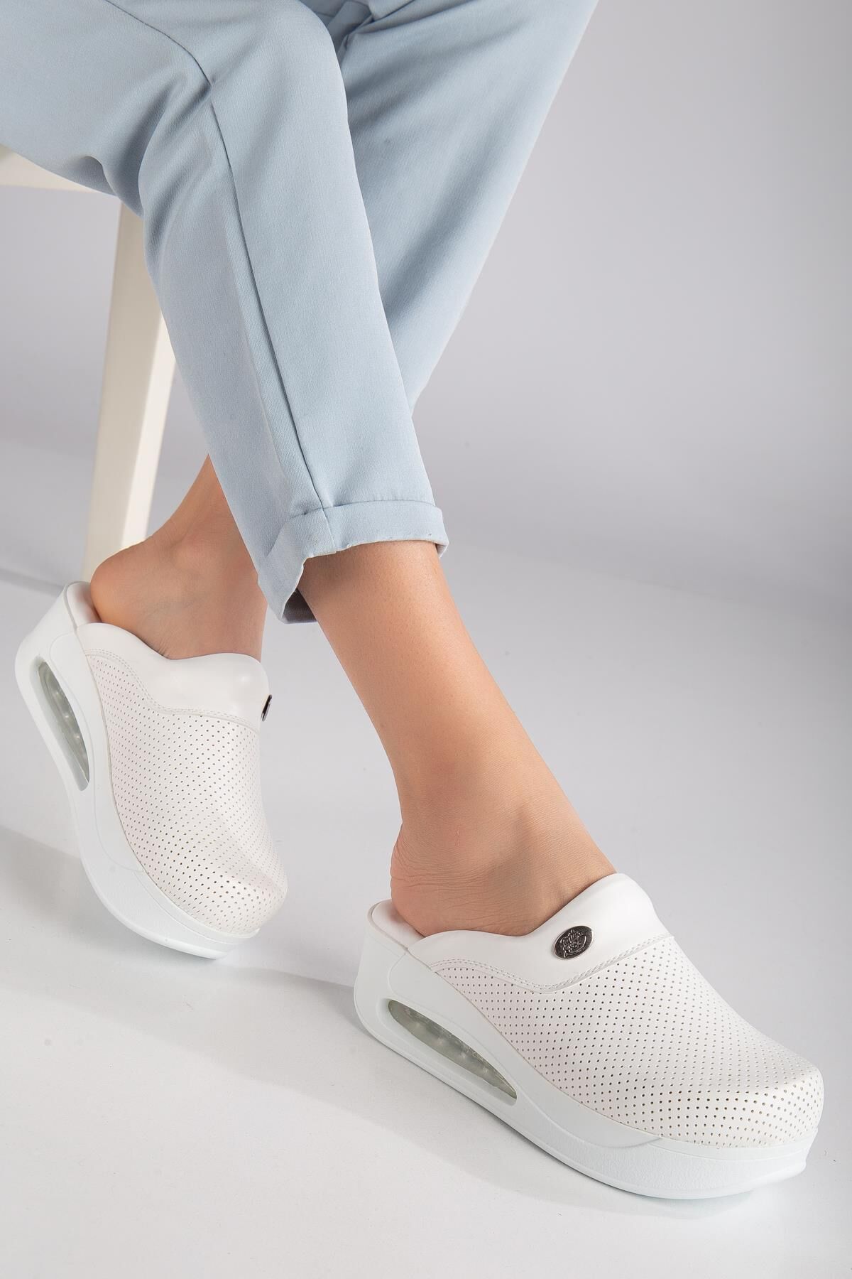 Air Taban Doktor Hemşire Hastane Aşçı Terliği 901 Beyaz