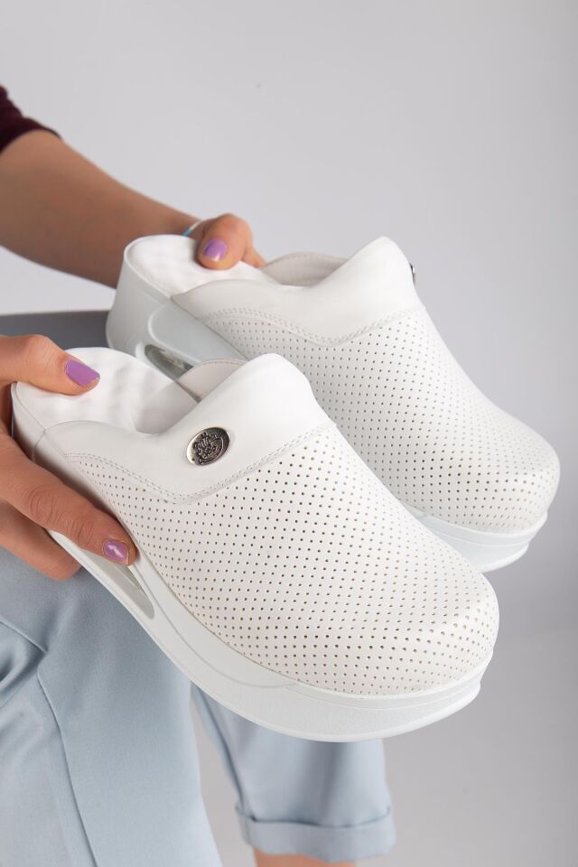 Air Taban Doktor Hemşire Hastane Aşçı Terliği 901 Beyaz