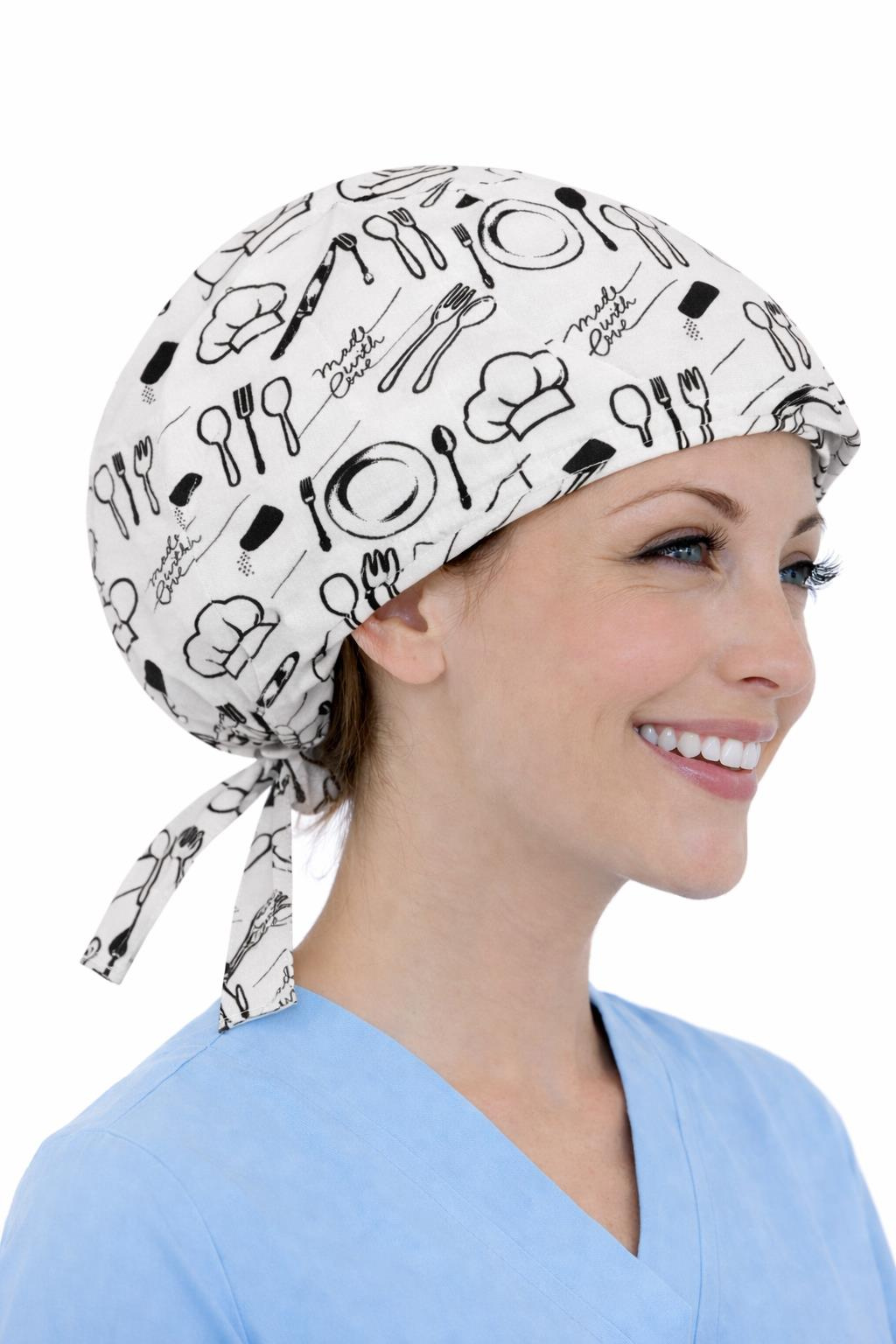 Cerrahi Bone Medikal Doktor Hemşire Hastane Bonesi Unisex -Aşçı Desen