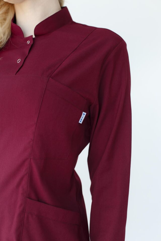 Kadın Likralı Tesettür Cerrahi Hemşire Doktor Takım Bordo