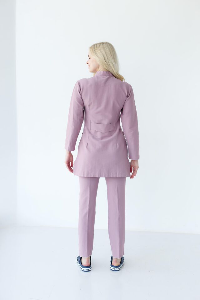 Kadın Likralı Tesettür Cerrahi Hemşire Doktor Takım Gül Kurusu