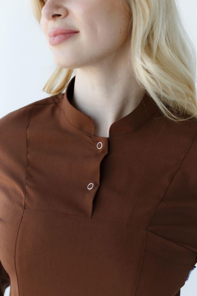 Kadın Likralı Tesettür Cerrahi Hemşire Doktor Takım Kahverengi