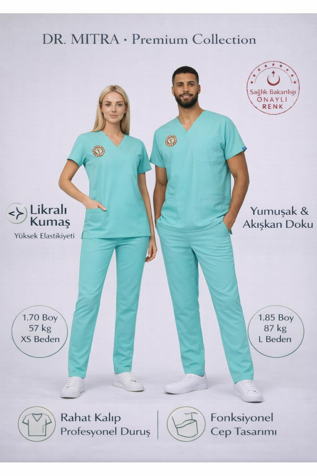 Aile Sağlığı Forması  | Yönetmeliğe Uygun Bermuda (Yeşil) Üniformalar Unisex