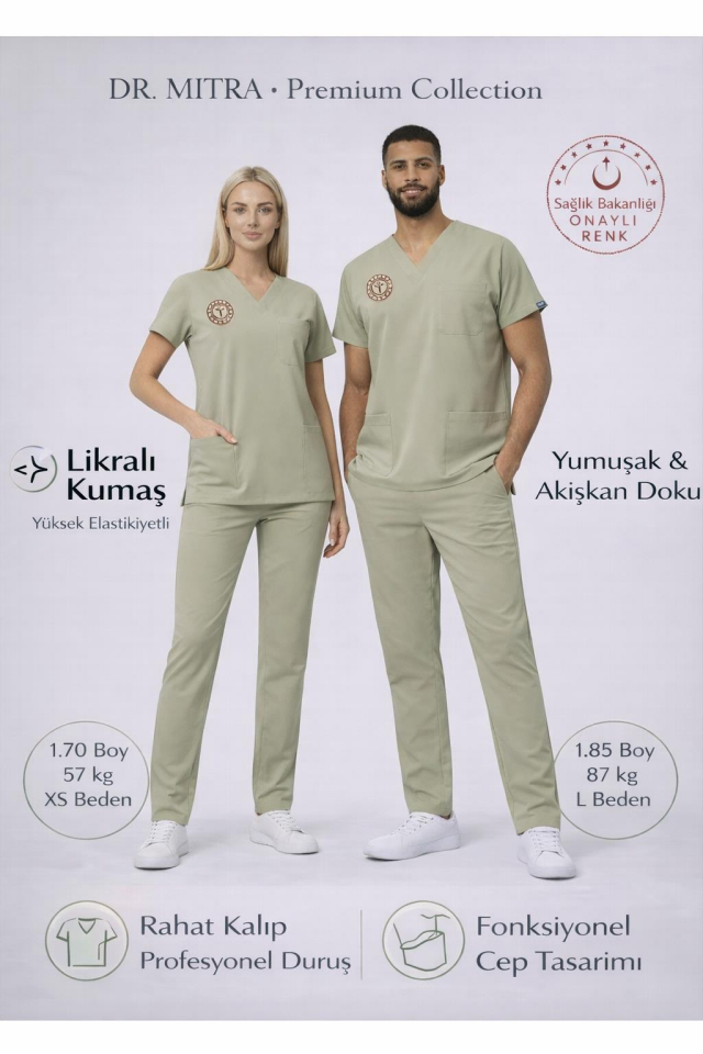 Teknisyen – Tekniker – Tıbbi Sekreter Forması  | Yönetmeliğe Uygun Bermuda (Yeşil) Üniformalar Unisex